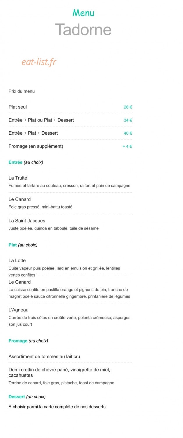 Hôtel Restaurant Du Canard — carte page 2