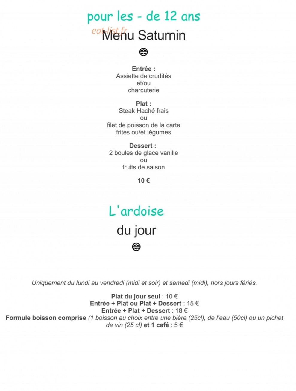 Hôtel Restaurant Du Canard — carte page 4