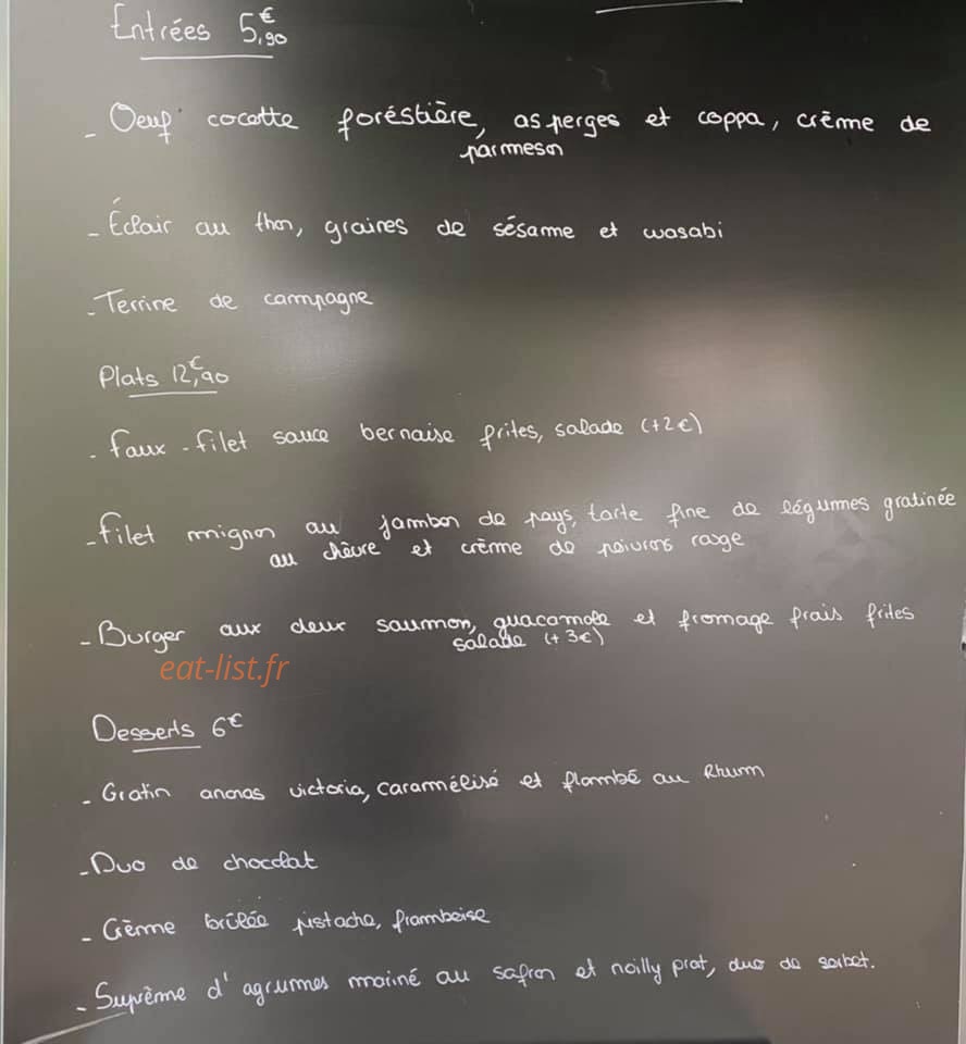 Brasserie du Centre — carte page 1