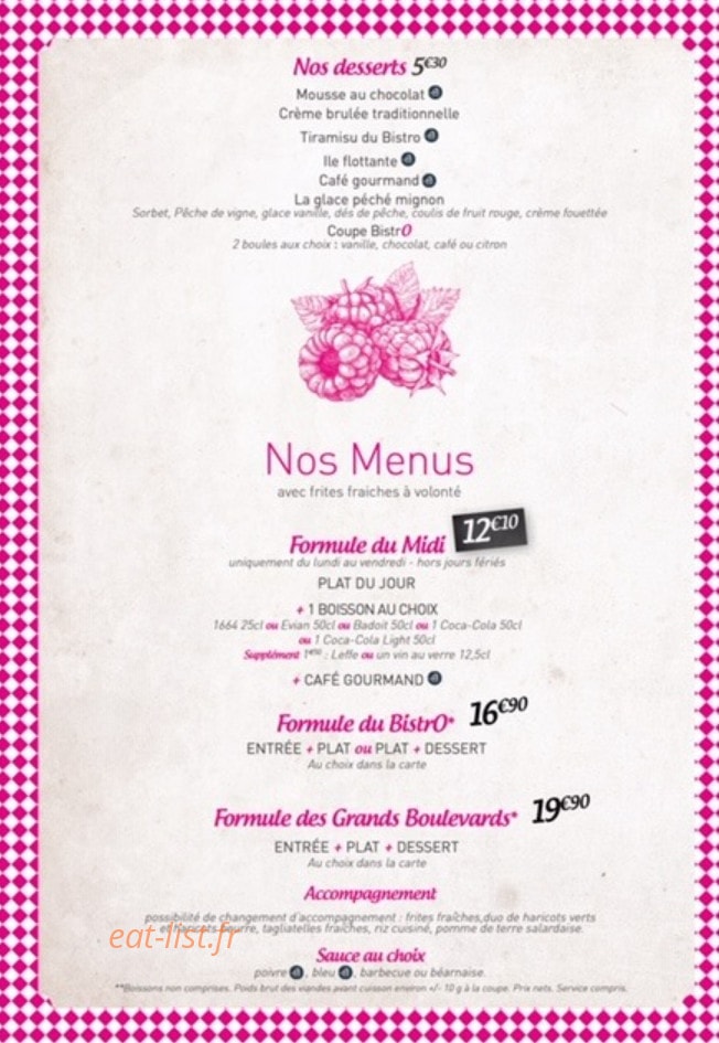 Bistro Boeuf Framboise — carte page 3