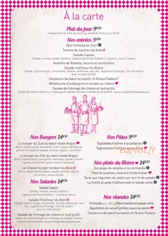 Bistro Boeuf Framboise — carte page 2