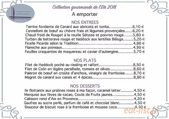 L'atelier des saveurs — carte page 3