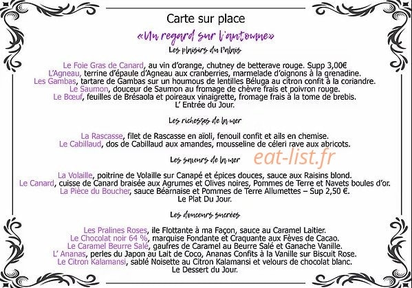 L'atelier des saveurs — carte page 2