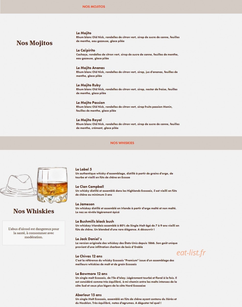 Le Comptoir du Malt — carte page 12