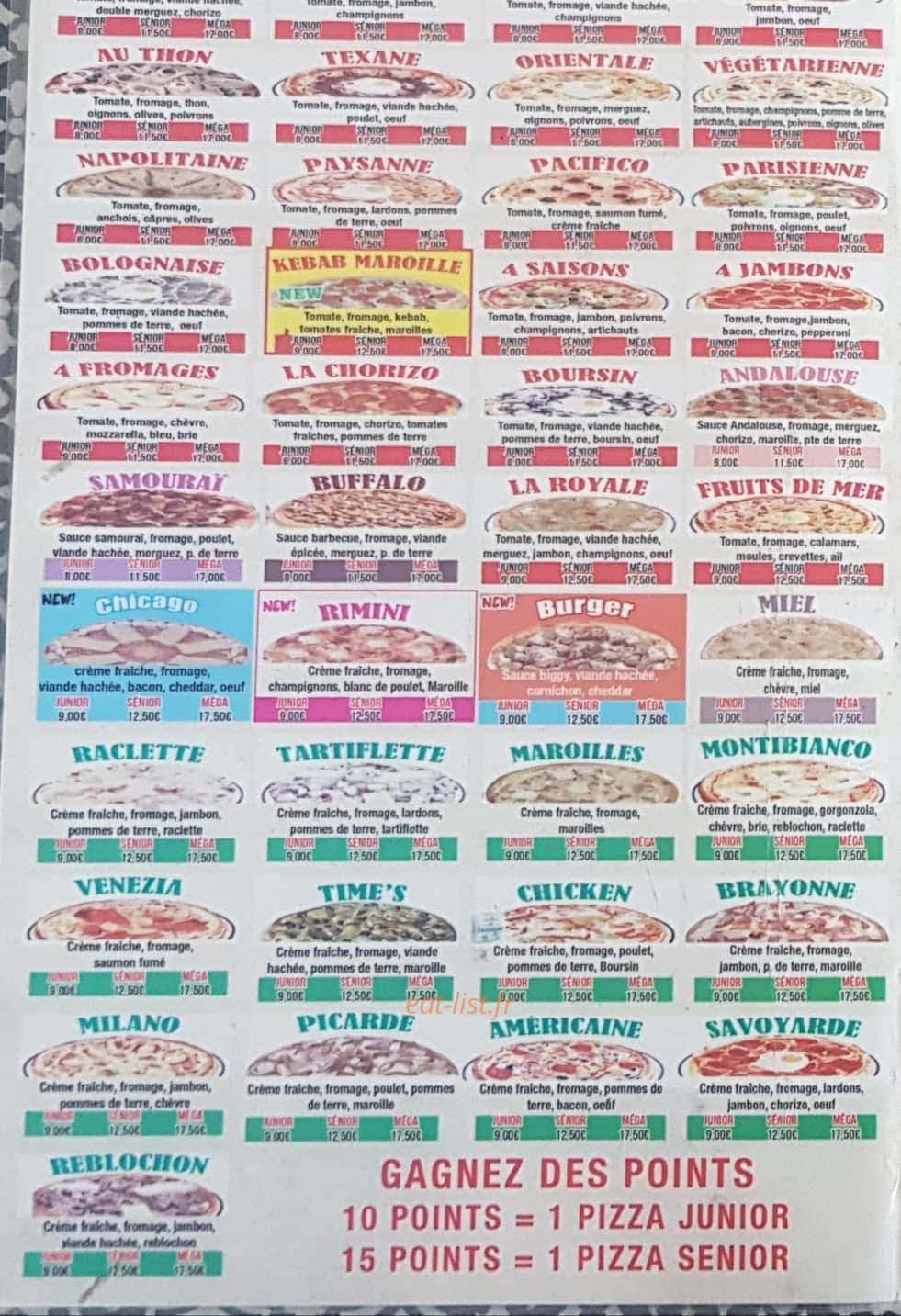 Pizza Dinapoli — carte page 1