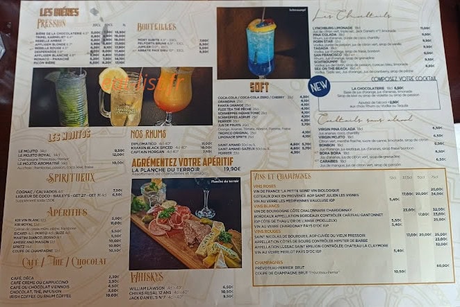 La Chocolaterie — carte page 1
