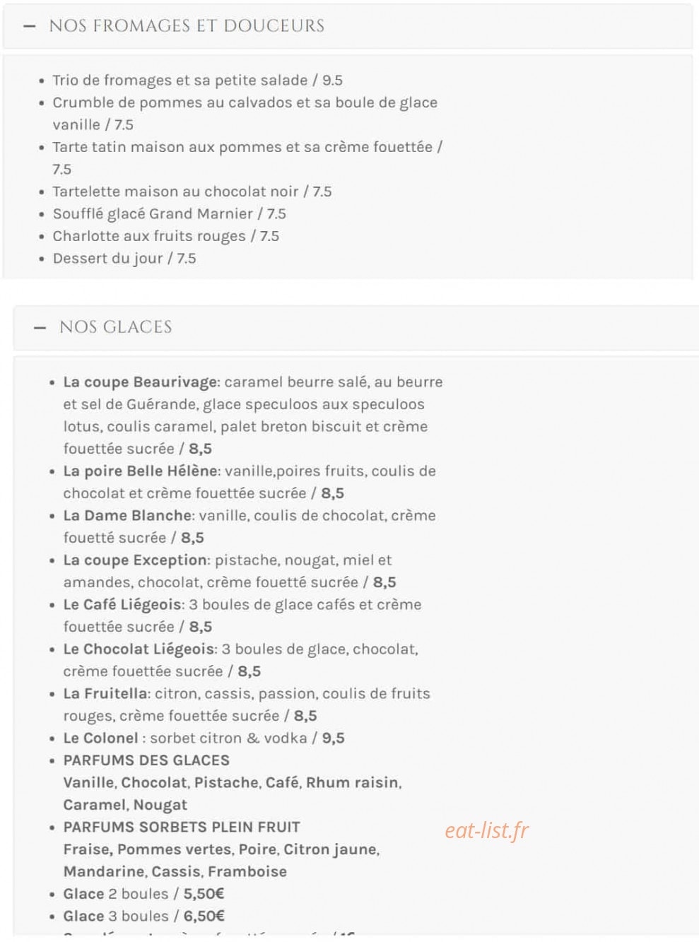 Le Bellevue Beaurivage — carte page 8