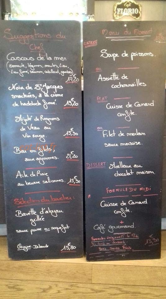 Le Bistrot St André — carte page 1