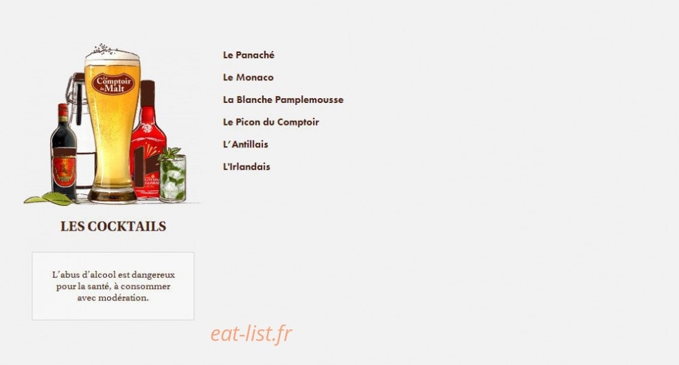 Le Comptoir du Malt — carte page 38