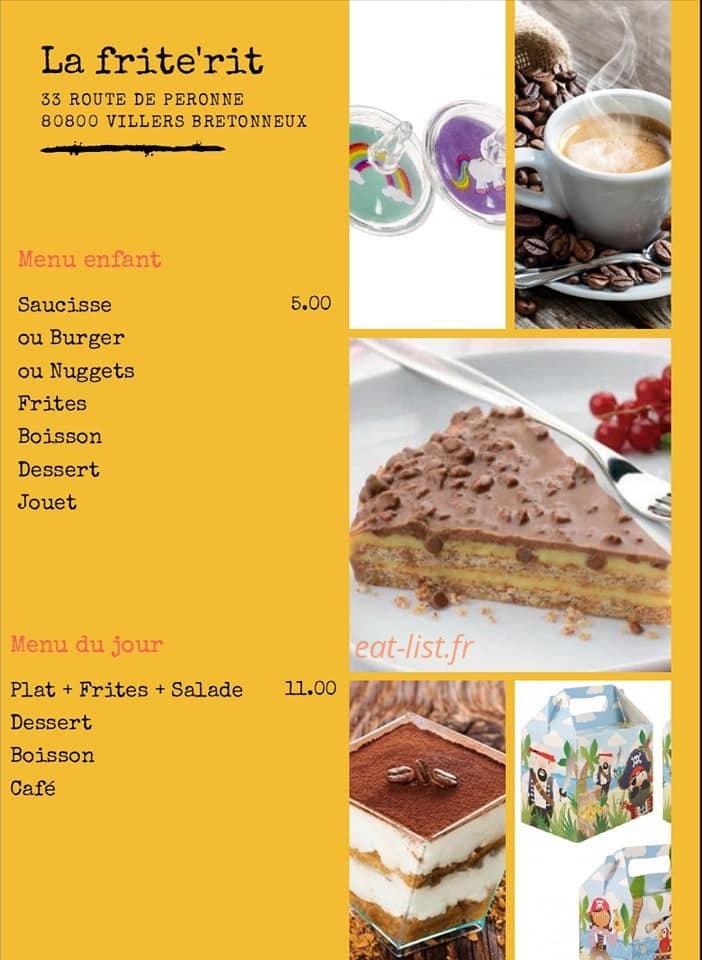 La Frite'Rit — carte page 3