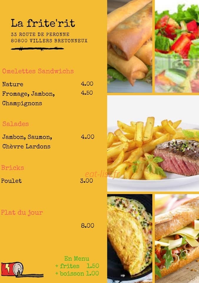 La Frite'Rit — carte page 2