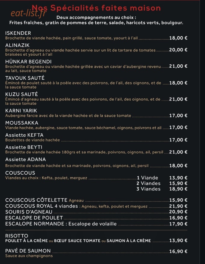 Carte et menu de SteakHouse à Villers Bretonneux — Les spécialités