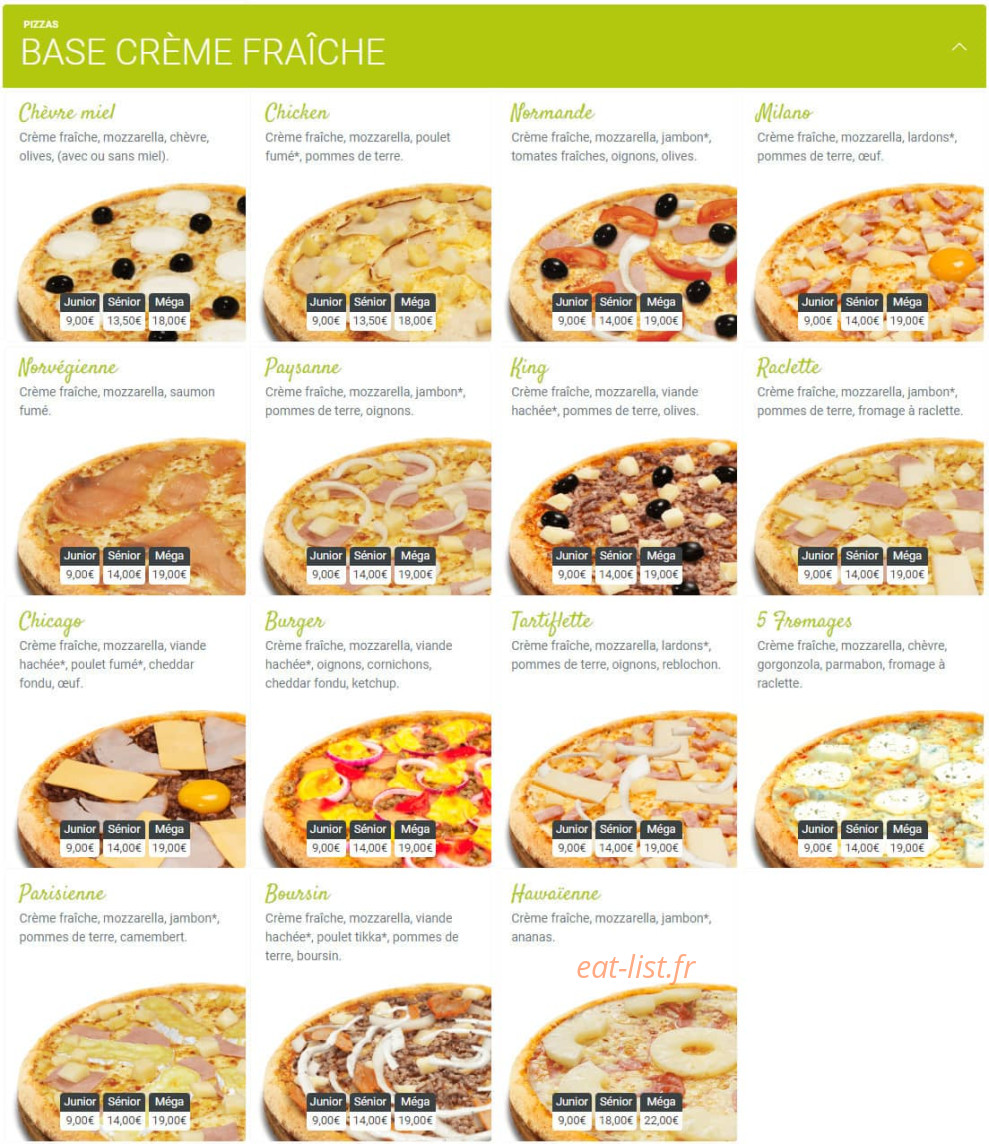 Pizza King — carte page 2