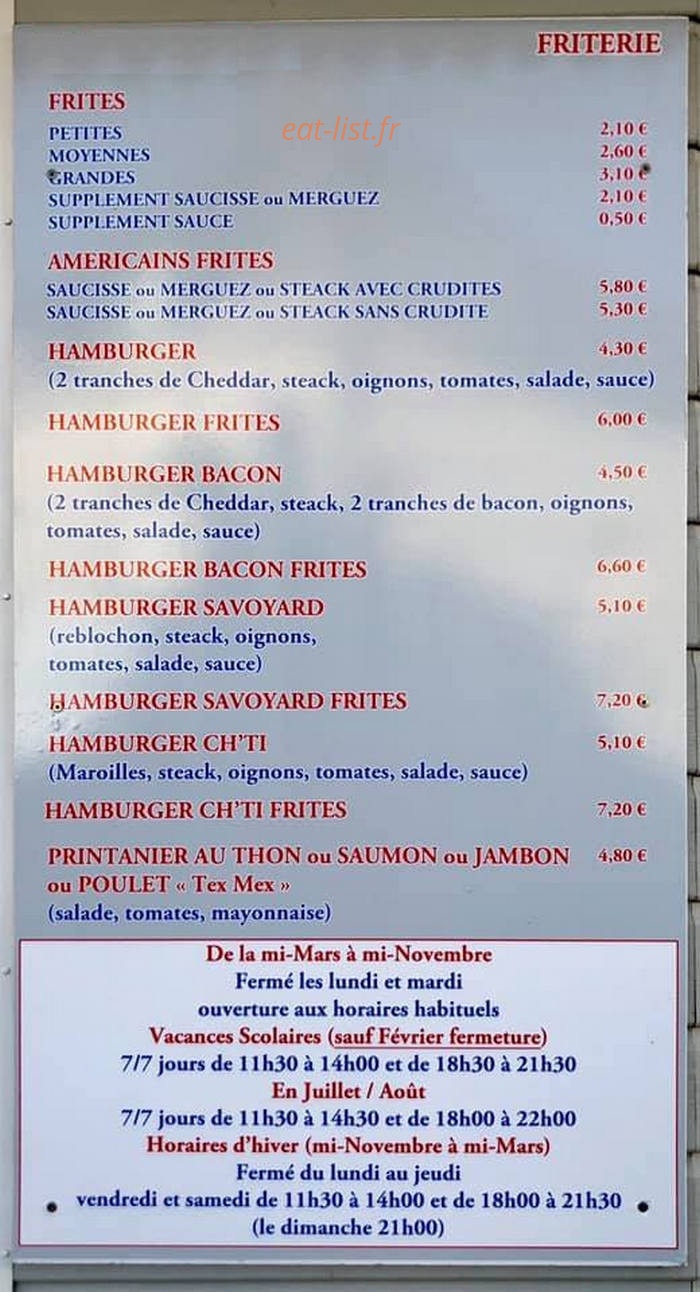 Pizza de la Baie — carte page 2