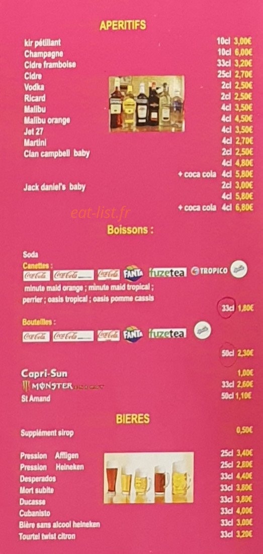 French diner — carte page 3