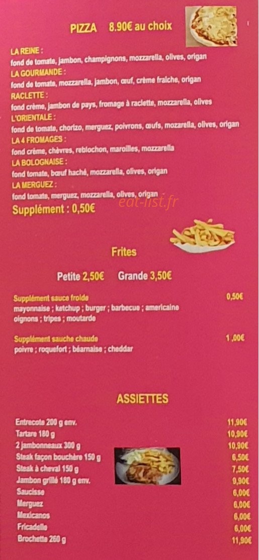French diner — carte page 1