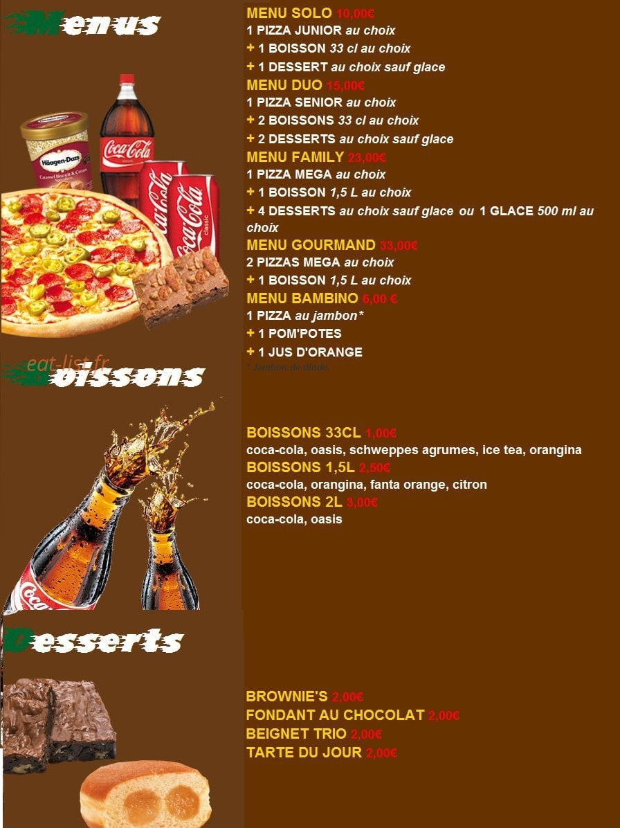 Pizza tasty — carte page 3