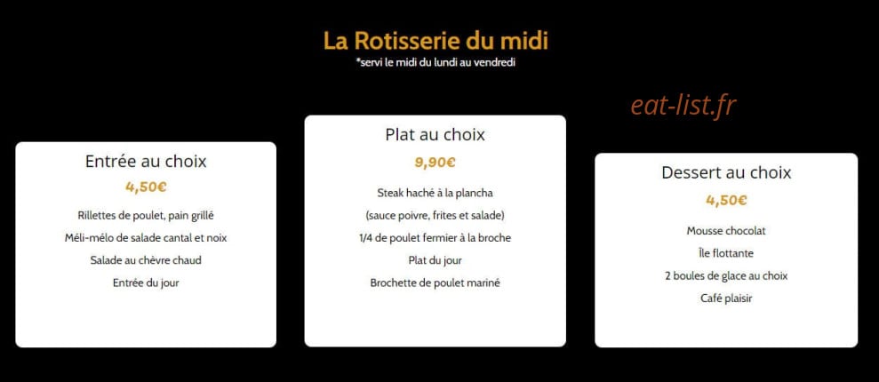 La Rôtisserie — carte page 3