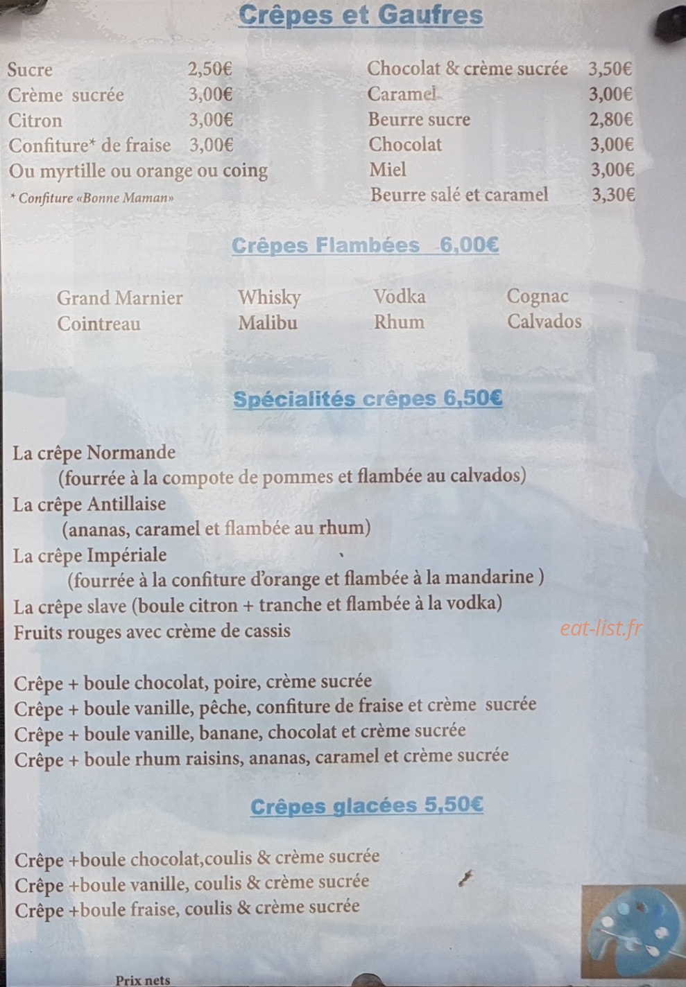 Crêperie Fromager — carte page 2