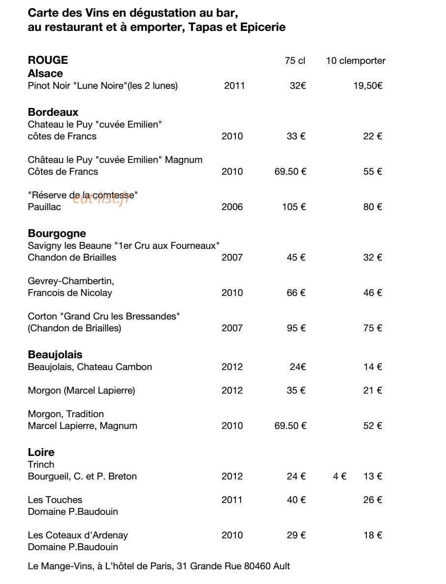 Le Mange-Vins — carte page 4