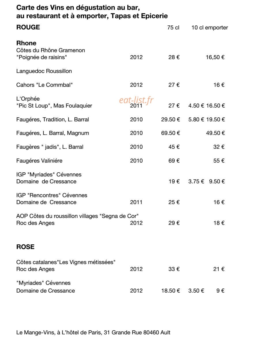 Le Mange-Vins — carte page 5