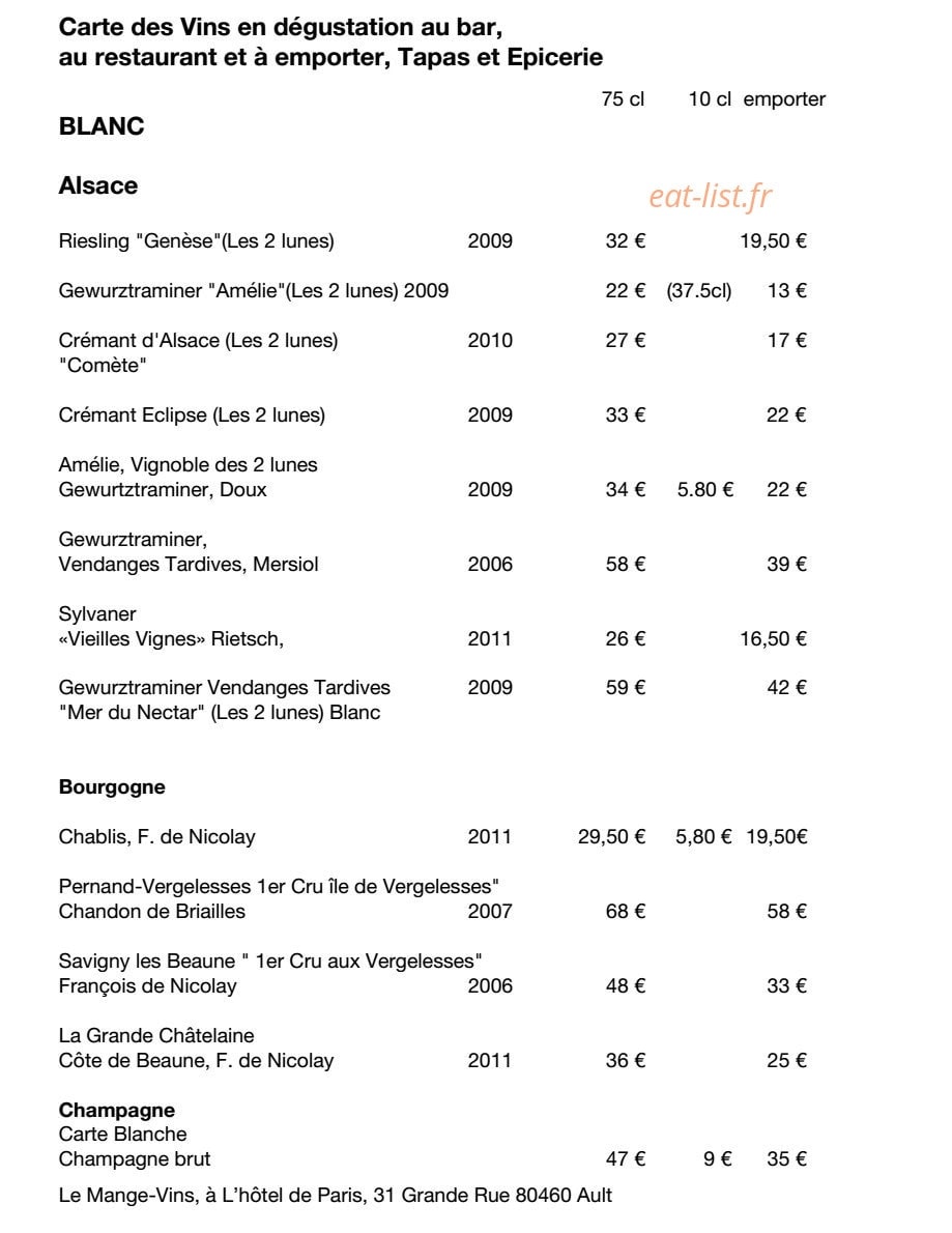 Le Mange-Vins — carte page 2