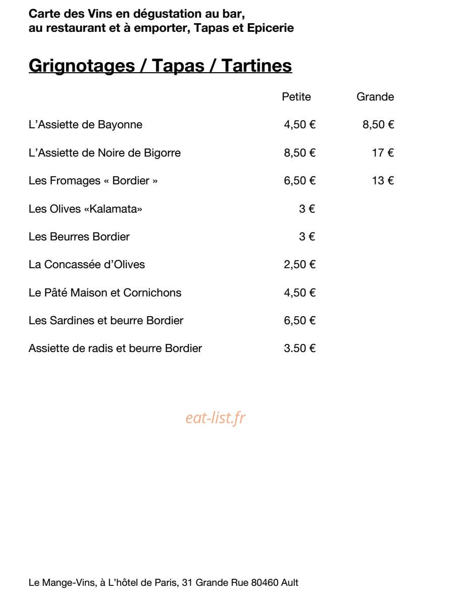 Le Mange-Vins — carte page 6