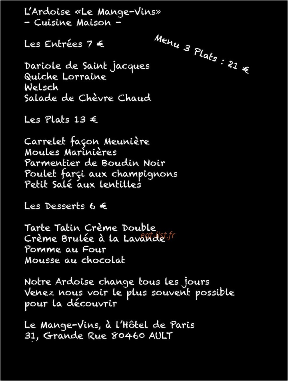 Le Mange-Vins — carte page 1