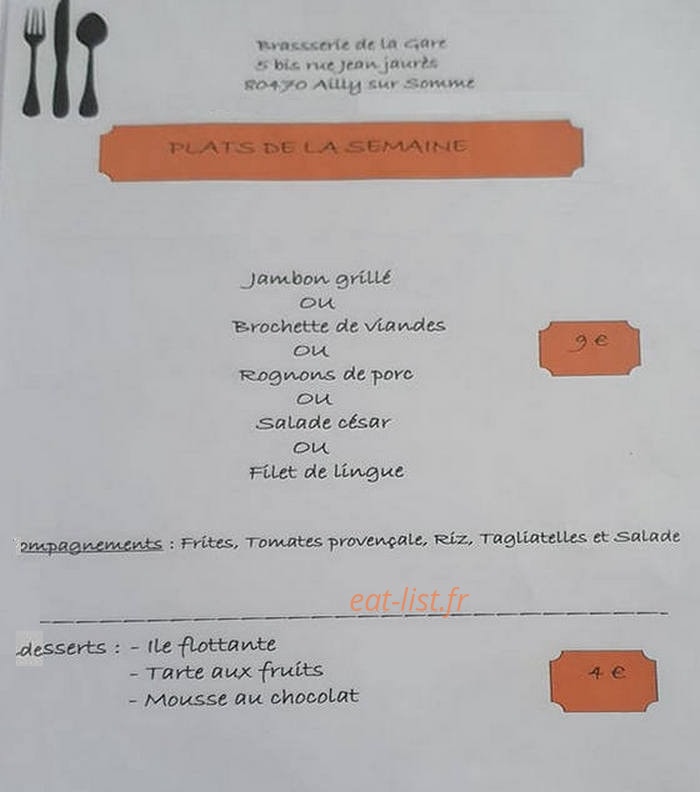 Café de la Gare — carte page 1