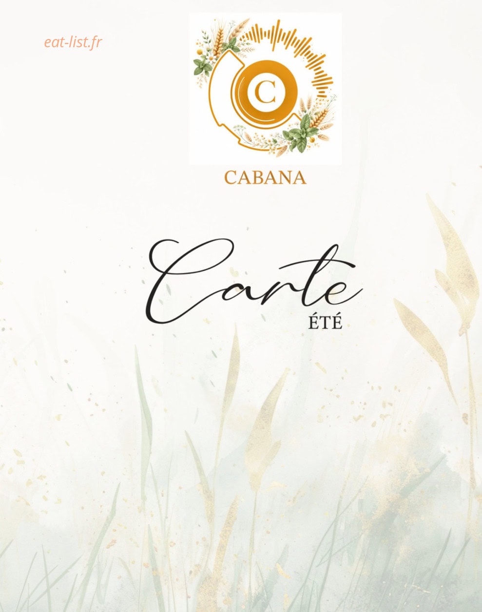 Cabana — carte page 1