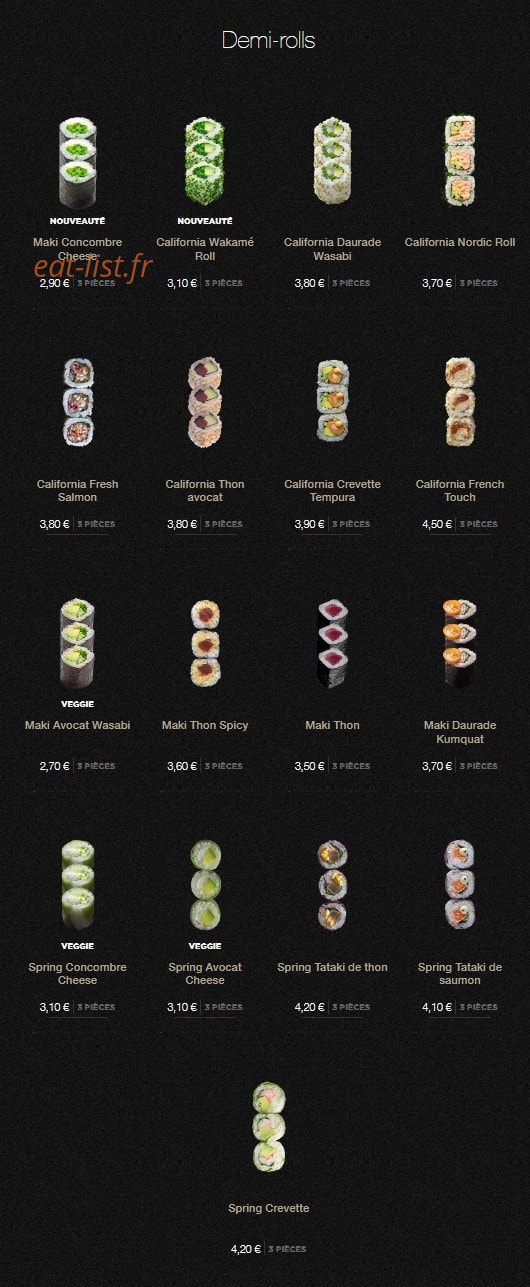 Sushi Shop — carte page 18