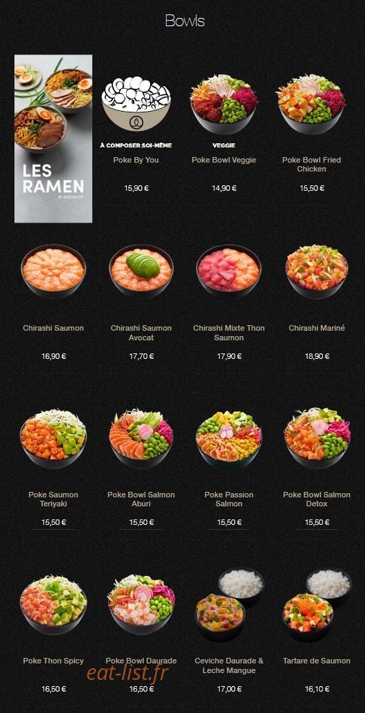 Sushi Shop — carte page 20