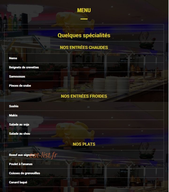 Gourmet D'asie — carte page 1