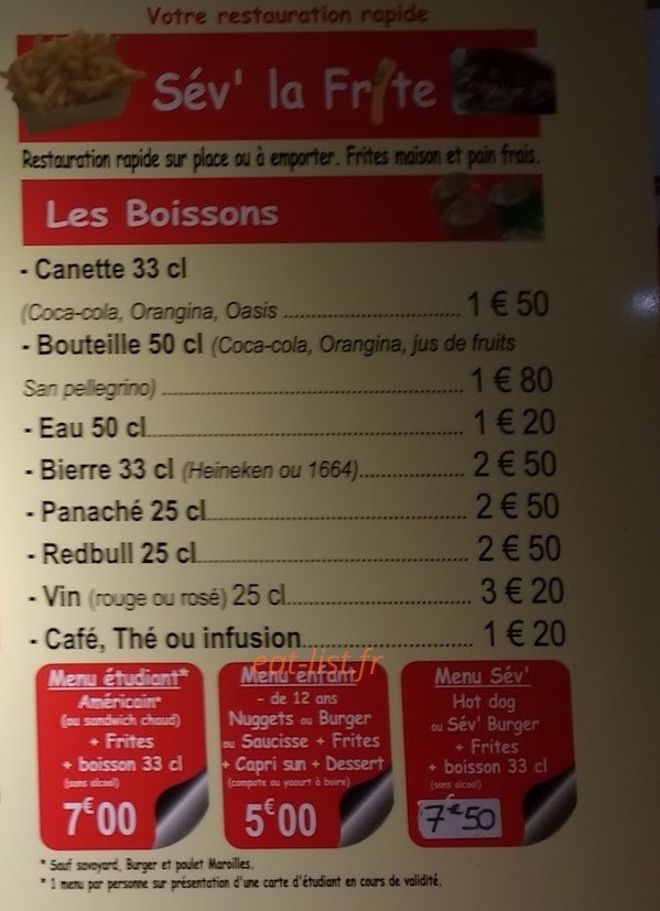 Sev La Frite — carte page 6