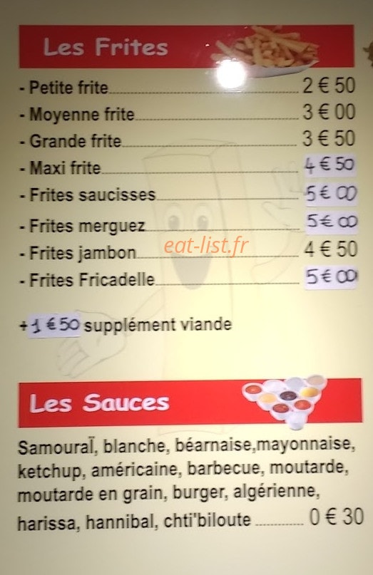 Sev La Frite — carte page 2