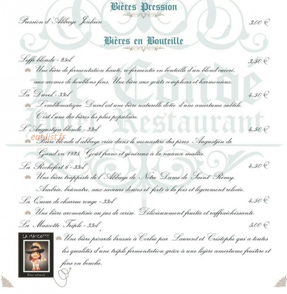 Bar Conde — carte page 2
