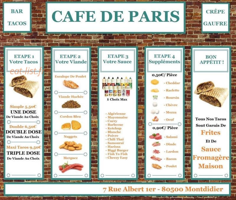 Cafe de Paris — carte page 3
