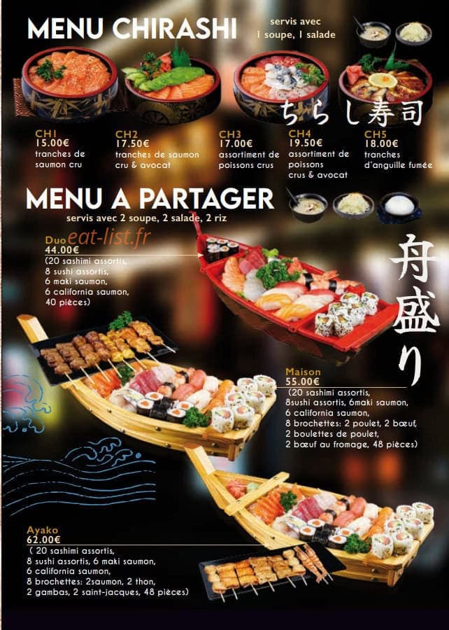 Sushi koi — carte page 10
