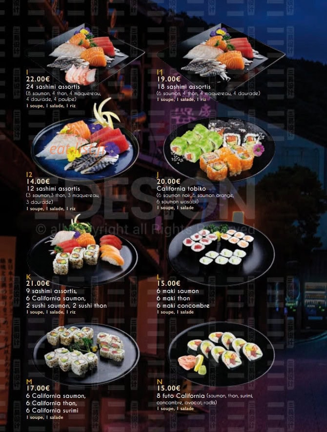 Sushi koi — carte page 8