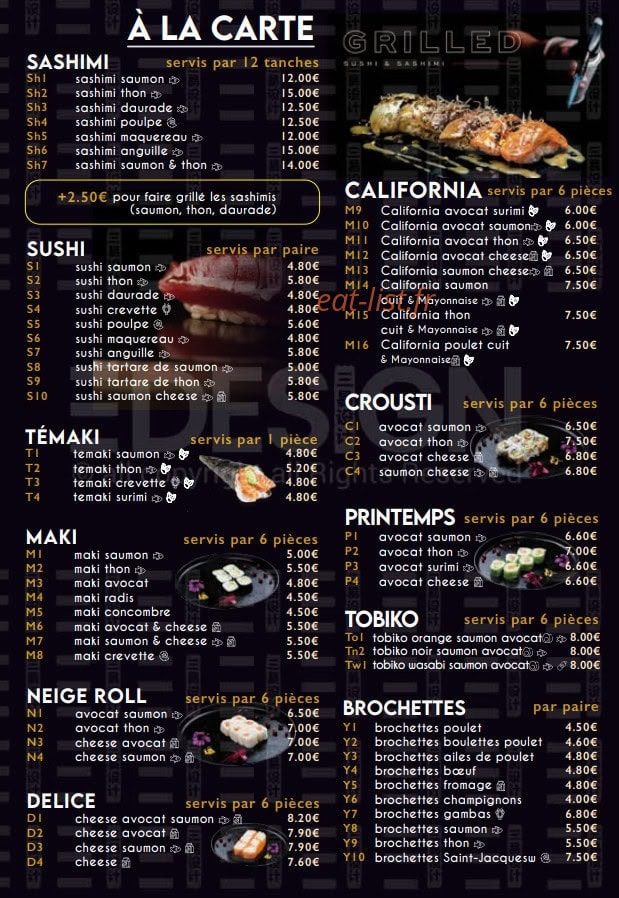 Sushi koi — carte page 4