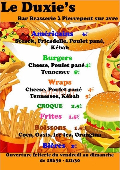 Le Duxie's — carte page 1