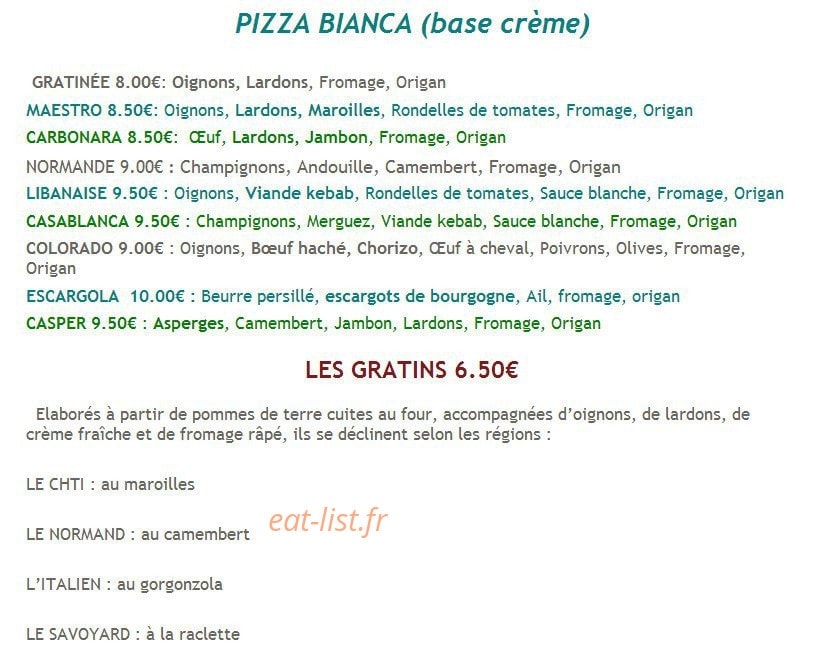 Pizza et plus — carte page 2