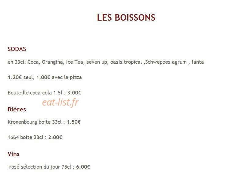 Pizza et plus — carte page 4