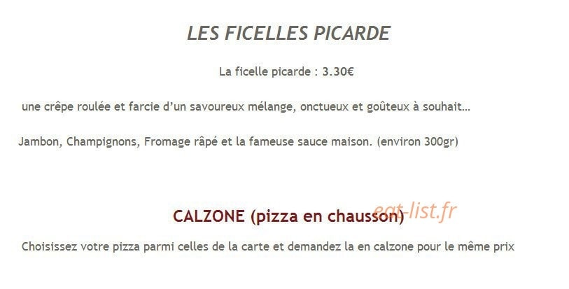 Pizza et plus — carte page 3