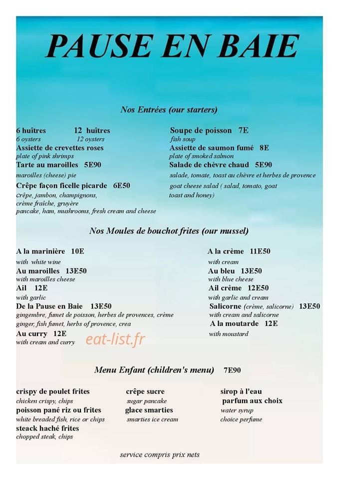 Pause en Baie — carte page 1