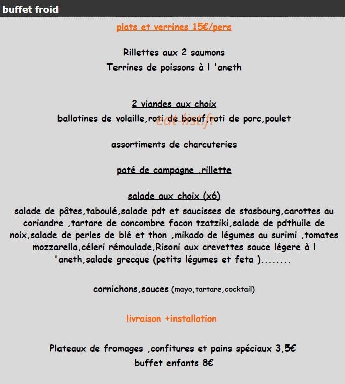 L'Atelier Gourmand — carte page 2