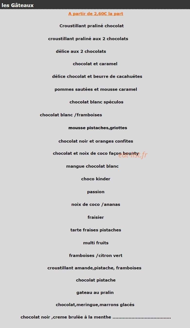 L'Atelier Gourmand — carte page 4