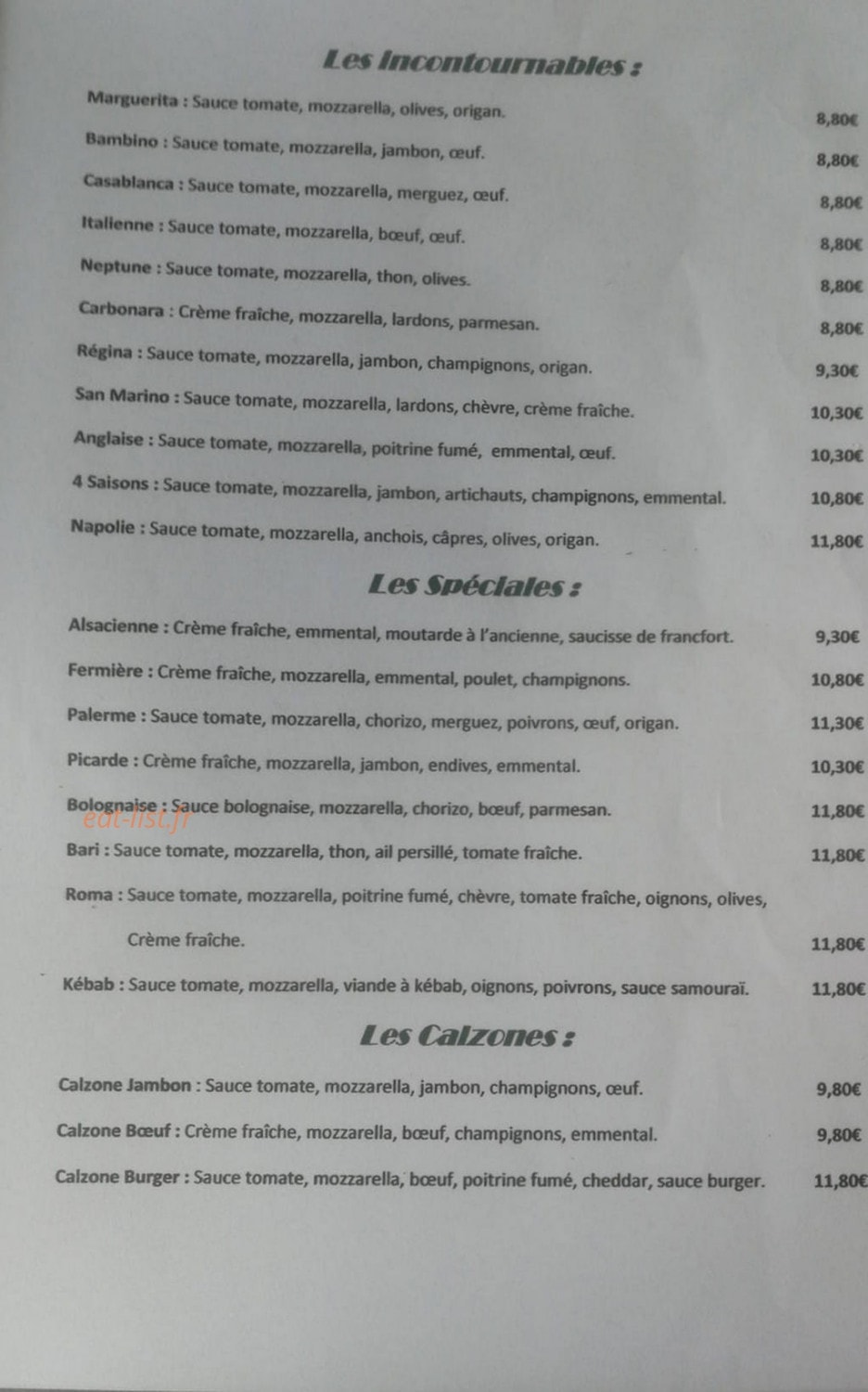 AL' Pizza — carte page 2