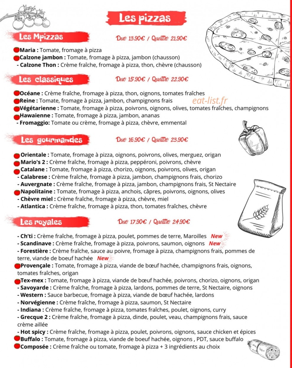 Allo Mario's Pizza — carte page 2