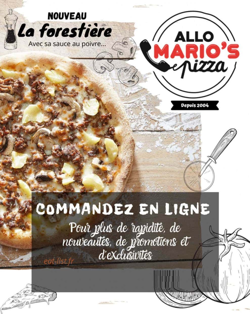 Allo Mario's Pizza — carte page 1